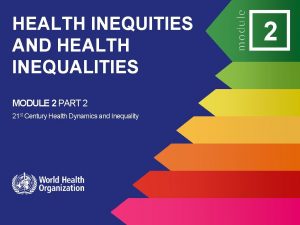 HEALTH INEQUITIES AND HEALTH INEQUALITIES MODULE 2 PART