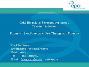 GHG Emissions Sinks and Agriculture Research in Ireland