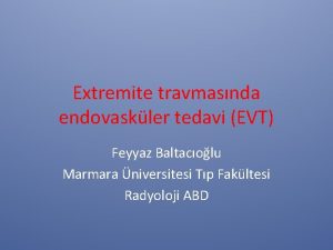 Extremite travmasnda endovaskler tedavi EVT Feyyaz Baltacolu Marmara