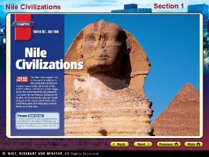 Nile Civilizations Section 1 Nile Civilizations Section 1