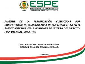 ANLISIS DE LA PLANIFICACIN CURRICULAR POR COMPETENCIAS DE