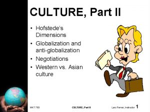 CULTURE Part II Hofstedes Dimensions Globalization and antiglobalization