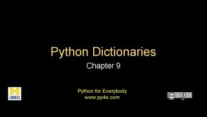 Python Dictionaries Chapter 9 Python for Everybody www