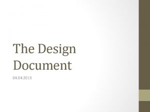 The Design Document 04 2013 The Design Document