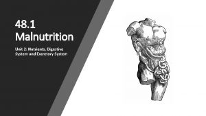 48 1 Malnutrition Unit 2 Nutrients Digestive System