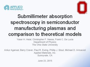 Submillimeter absorption spectroscopy in semiconductor manufacturing plasmas and