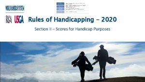 Rules of Handicapping 2020 Section II Scores for