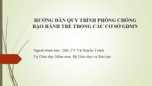 HNG DN QUY TRNH PHNG CHNG BO HNH