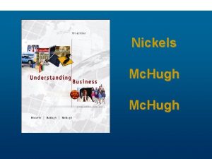 Nickels Cover Mc Hugh 10 Mc GrawHillIrwin Understanding