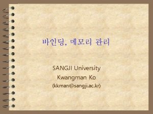 SANGJI University Kwangman Ko kkmansangji ac kr o