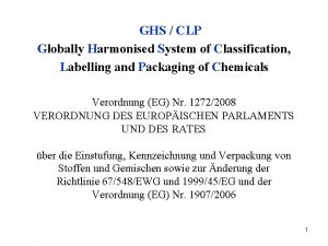 GHS CLP Globally Harmonised System of Classification Labelling