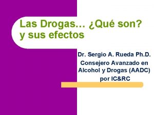 Las Drogas Qu son y sus efectos Dr