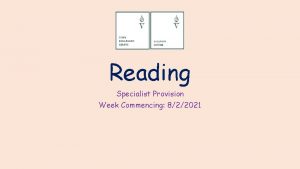 Reading Specialist Provision Week Commencing 822021 Daily Starter