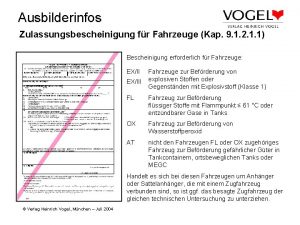 Ausbilderinfos Zulassungsbescheinigung fr Fahrzeuge Kap 9 1 2