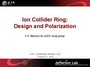 Ion Collider Ring Design and Polarization V S