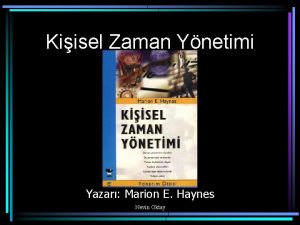 Kiisel Zaman Ynetimi Yazar Marion E Haynes Nevin