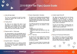 2019 EOFY Tax Tips Quick Guide Write Off