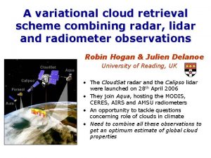 A variational cloud retrieval scheme combining radar lidar