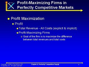 MB MC n ProfitMaximizing Firms in Perfectly Competitive