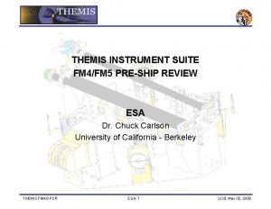 THEMIS INSTRUMENT SUITE FM 4FM 5 PRESHIP REVIEW