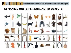 SEMANTIC UNITS PERTAINING TO OBJECTS Object entity Aggregates