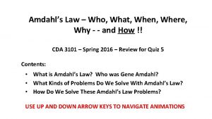 Amdahls Law Who What When Where Why and