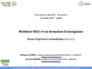 Interrgionale DEADAT Montpellier 23 octobre 2017 atelier Mobiliser