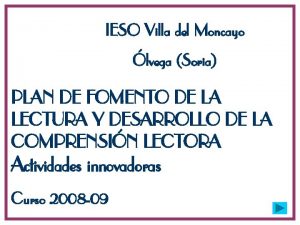 IESO Villa del Moncayo lvega Soria PLAN DE