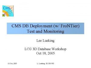 CMS DB Deployment w Fro NTier Test and