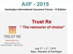 AIIF 2015 Azerbaijan International Insurance Forum VI Edition
