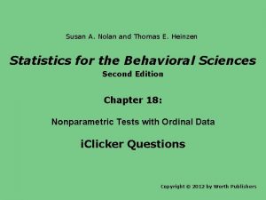 Susan A Nolan and Thomas E Heinzen Statistics