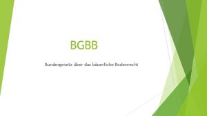 BGBB Bundesgesetz ber das buerliche Bodenrecht 1 Titel