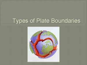 Types of Plate Boundaries Types of Plate Boundaries