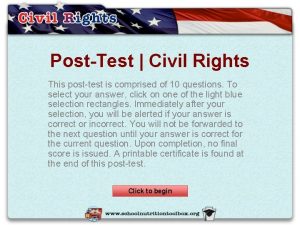 PostTest Civil Rights This posttest is comprised of