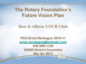 The Rotary Foundations Future Vision Plan How it