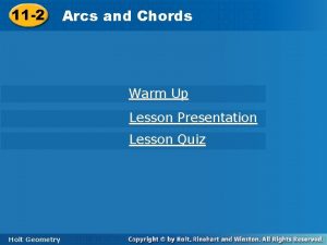 11 2 Arcsand and Chords Warm Up Lesson