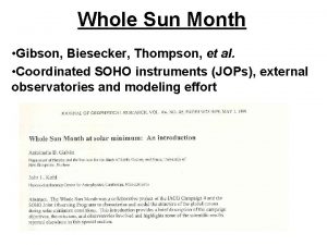 Whole Sun Month Gibson Biesecker Thompson et al