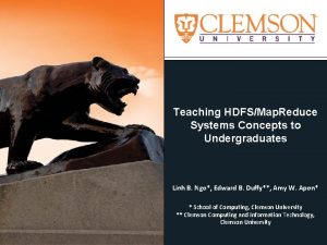 Teaching HDFSMap Reduce Systems Concepts to Undergraduates Linh