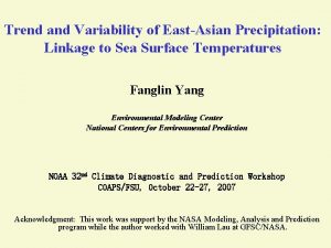 Trend and Variability of EastAsian Precipitation Linkage to