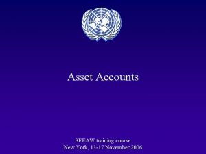 Asset Accounts SEEAW training course New York 13