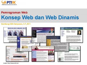 Pemrograman Web Konsep Web dan Web Dinamis Gembong