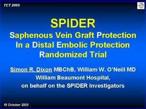 TCT 2005 SPIDER Saphenous Vein Graft Protection In