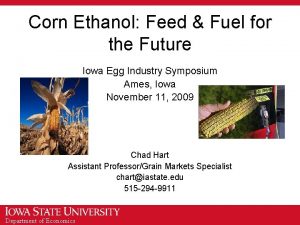 Corn Ethanol Feed Fuel for the Future Iowa