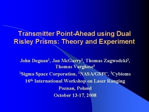 Transmitter PointAhead using Dual Risley Prisms Theory and