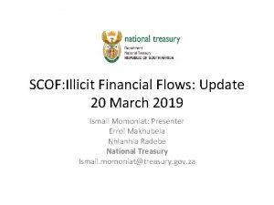 SCOF Illicit Financial Flows Update 20 March 2019