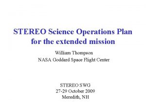 STEREO Science Operations Plan for the extended mission