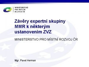 Zvry expertn skupiny MMR k nkterm ustanovenm ZVZ