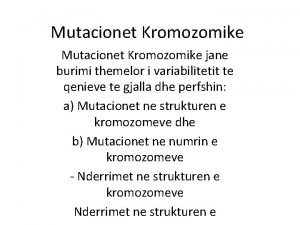 Mutacionet kromozomike