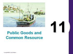 Public Goods and Common Resource Copyright 2004 SouthWestern