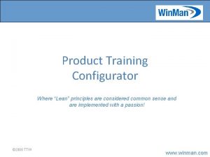 Product Training Configurator Where Lean principles are considered